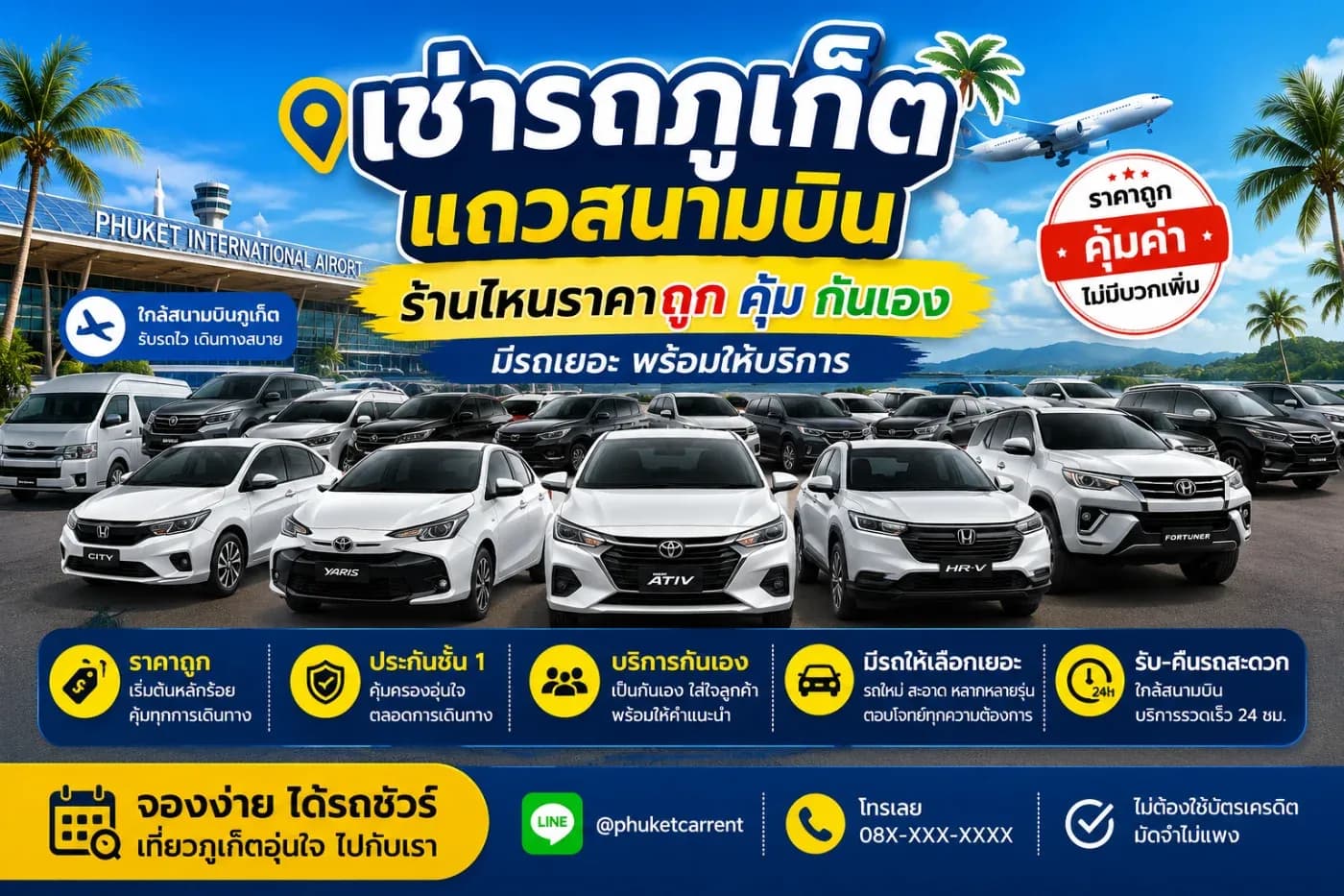 สำหรับคนที่กำลังมองหา เช่ารถภูเก็ตแถวสนามบิน ราคาถูก คุ้มค่า และบริการเป็นกันเอง