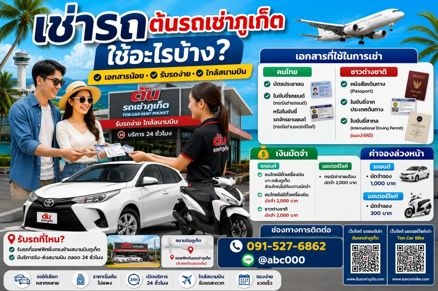เช่ารถกับต้นรถเช่าภูเก็ตใช้อะไรบ้าง? เตรียมเอกสารอย่างไรให้รับรถได้รวดเร็ว