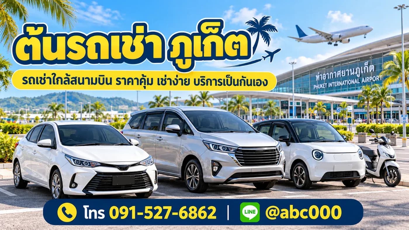 ต้นรถเช่า ภูเก็ต รถเช่าใกล้สนามบิน ราคาคุ้ม เช่าง่าย บริการเป็นกันเอง