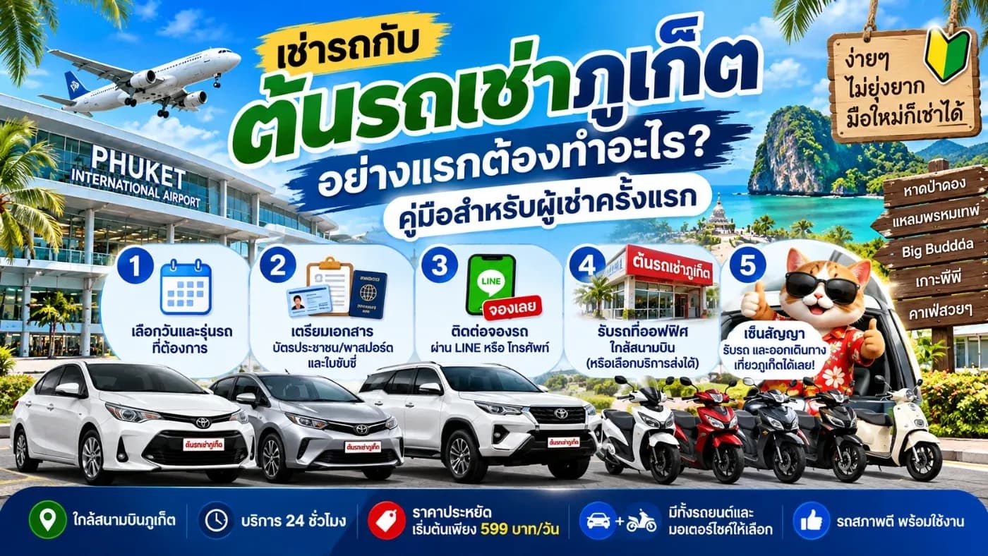 สำหรับใครที่กำลังวางแผนมาเที่ยวภูเก็ตและอยากเช่ารถขับเอง แต่ยังไม่เคยเช่ารถมาก่อน ไม่ต้องกังวล!